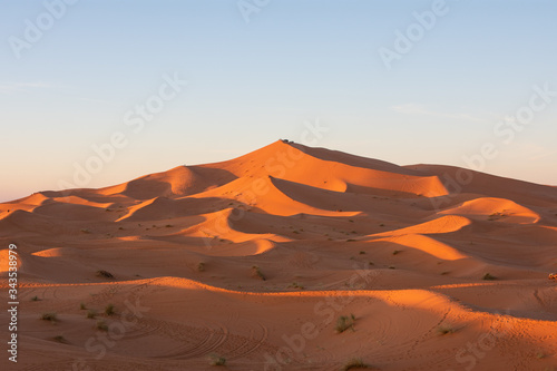 Huge Erg Chebbi dunes at the Sahara Desert in merzouga, Morocco