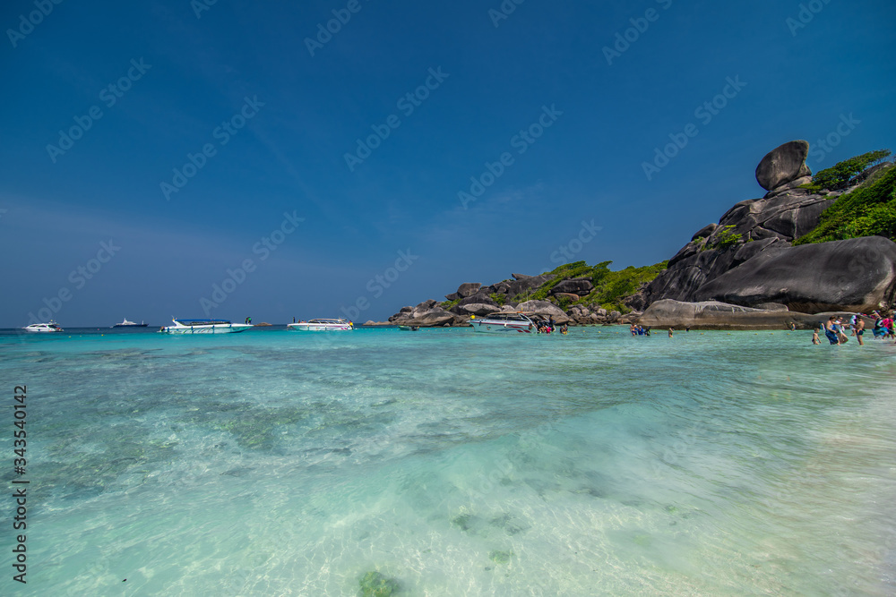 Tropical beach at view point of Similan Islands, Andaman Sea, Thailand