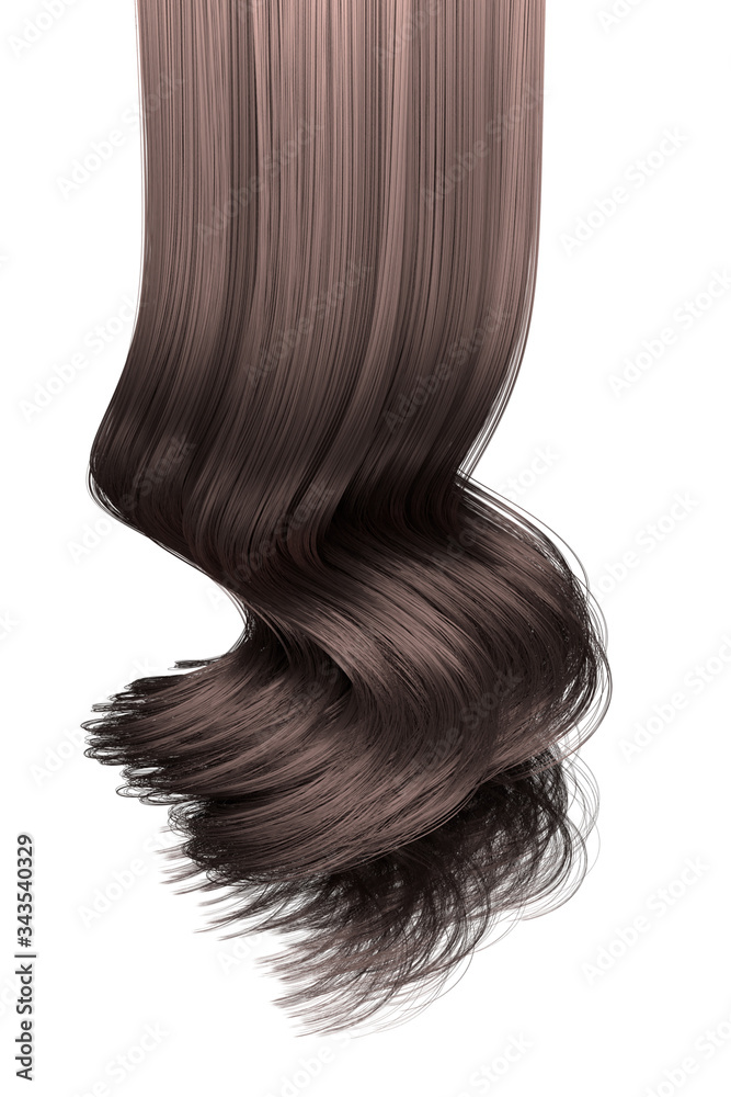 Fototapeta premium Hair strand curl brown light