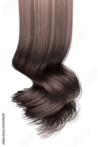 Hair strand curl brown light
