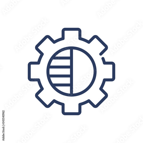 Setting tool thin line icon. Customizing, gear, modification isolated outline sign. Image editing and photo correction concept. Vector illustration symbol element for web design and apps