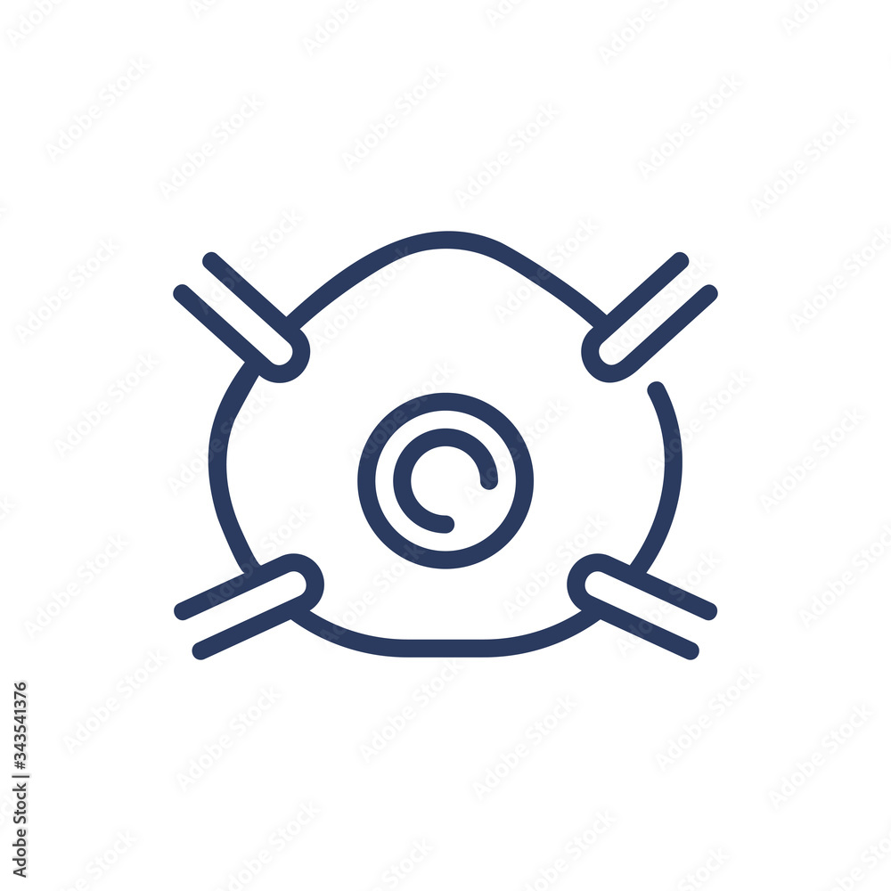Respiratory mask thin line icon. Air, protection, gas isolated outline sign. Healthcare and virology concept. Vector illustration symbol element for web design and apps Respiratory mask thin line icon. Air, protection, gas isolated outline sign. Healthcare and virology concept. Vector illustration symbol element for web design and apps