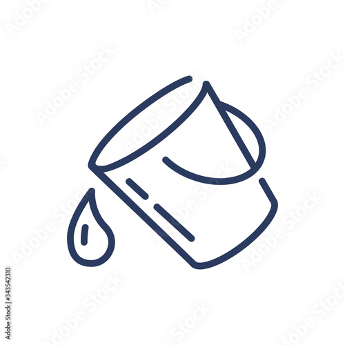 Paint bucket tool thin line icon. Color, drop, filling isolated outline sign. Image editing and photo correction concept. Vector illustration symbol element for web design and apps