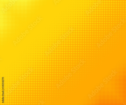Abstract gradient yellow dots background. Vector illustration in retro comic style