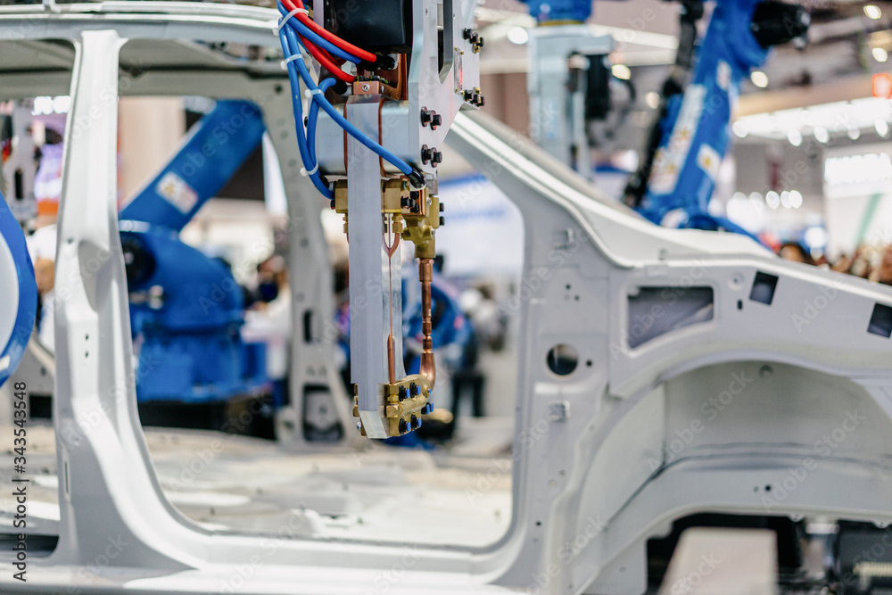 robot arm in factory robot arm in factory