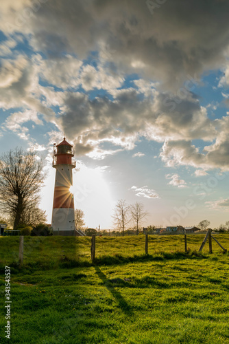 view of coastal landscape at the Baltic Sea at the Falshöft lighthouse Geltinger Birk, Schleswig-Holstein, Germany,view from lighthouse on the Baltic Sea the maritime landmark of the nature reserve photo