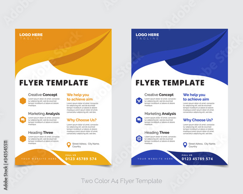 Corporate flyer layout design for business flyer, business brochure, poster, annual report, leaflet, magazine or book cover 