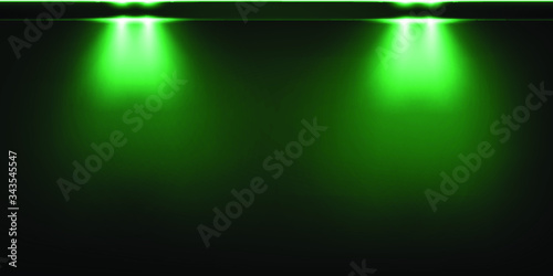 Background with glowing green Lights. Beautiful banner design with glowing glittering lights