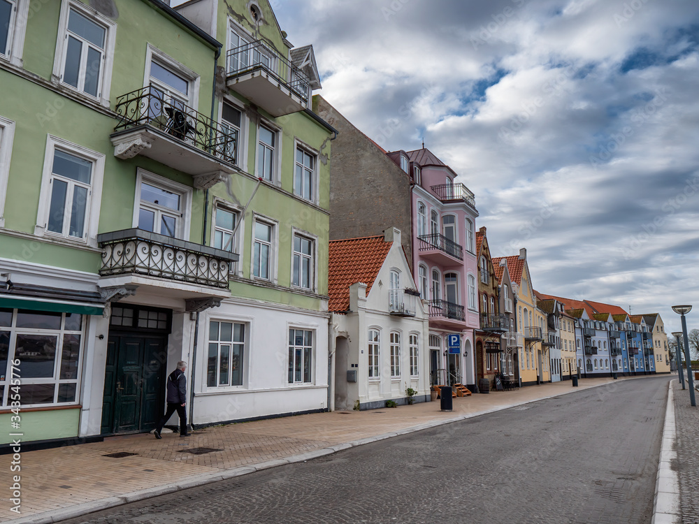 Soenderborg panorama of the old city in southern Jutland Denmark