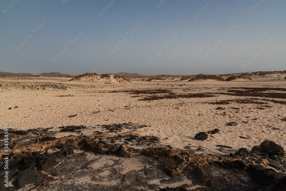 sunset on the surfers beach of Fuerteventura canary island in Spain sunset on the surfers beach of Fuerteventura canary island in Spain