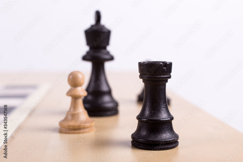 Close up view of chess pieces out of the game Close up view of chess pieces out of the game
