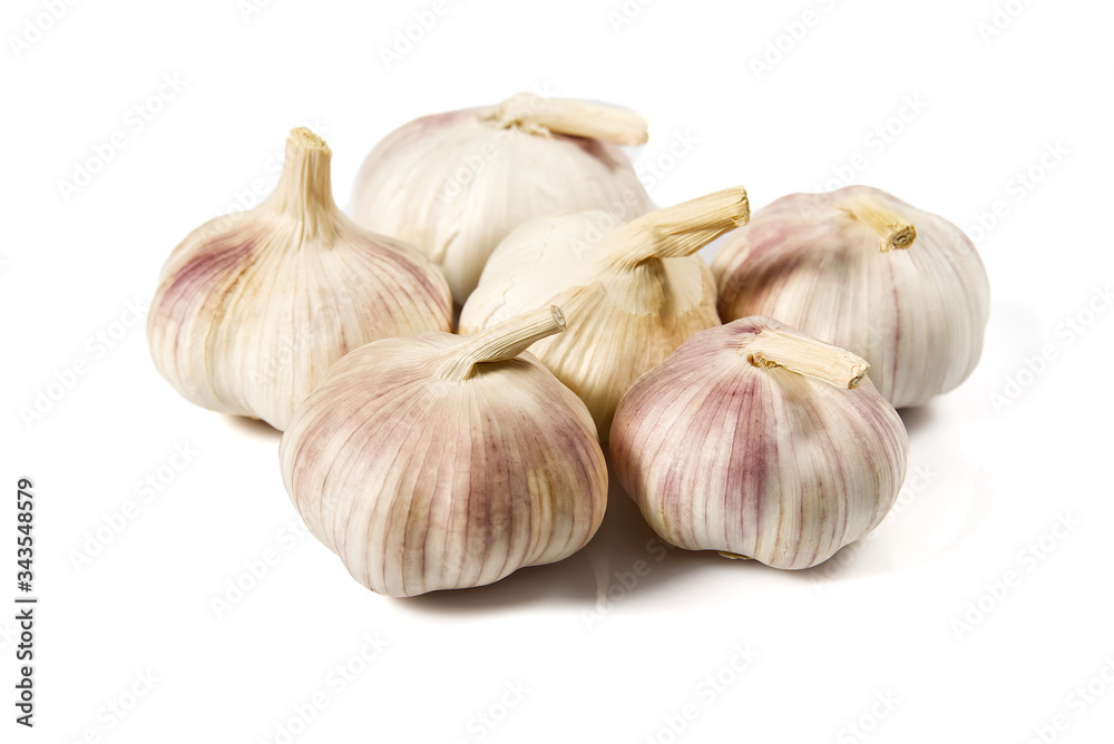 Fresh Garlic isolated on white background close-up Fresh Garlic isolated on white background close-up