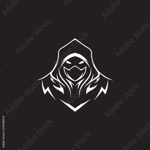 ninja mascot logo esport gaming. assasin mascot logo illustration.