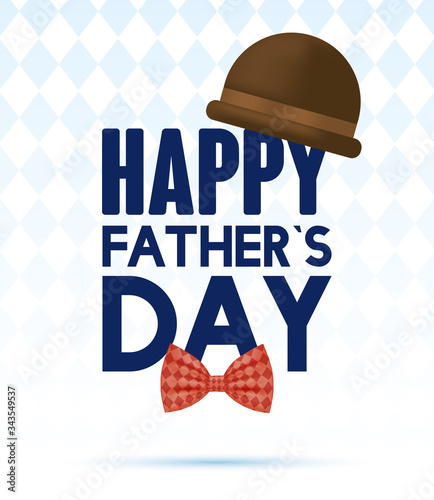 happy fathers day card with elegant tophat