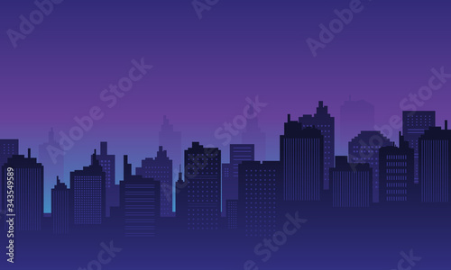City background with night panorame  downtown many mall and apartment