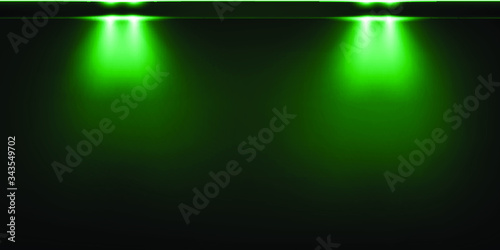 Background with glowing Green Lights. Beautiful banner design with glowing glittering lights