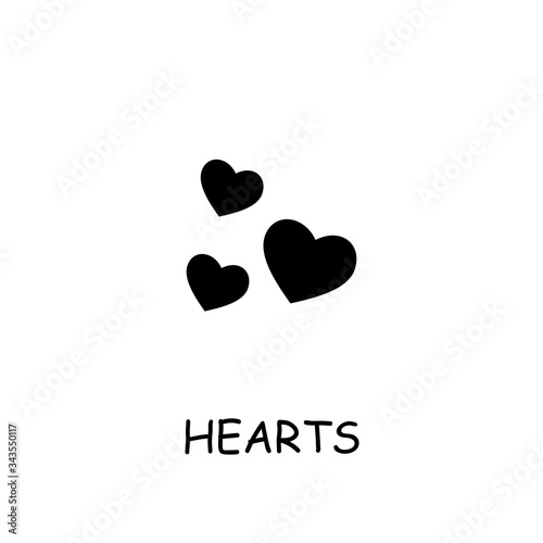 Hearts flat vector icon