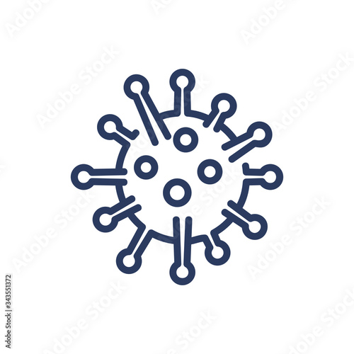Bacteria and germs thin line icon. Microbe, virus, biology isolated outline sign. Healthcare and virology concept. Vector illustration symbol element for web design and apps