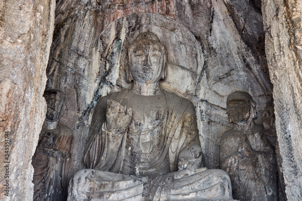 The Longmen Grottoes in Luoyang, Henan province, China