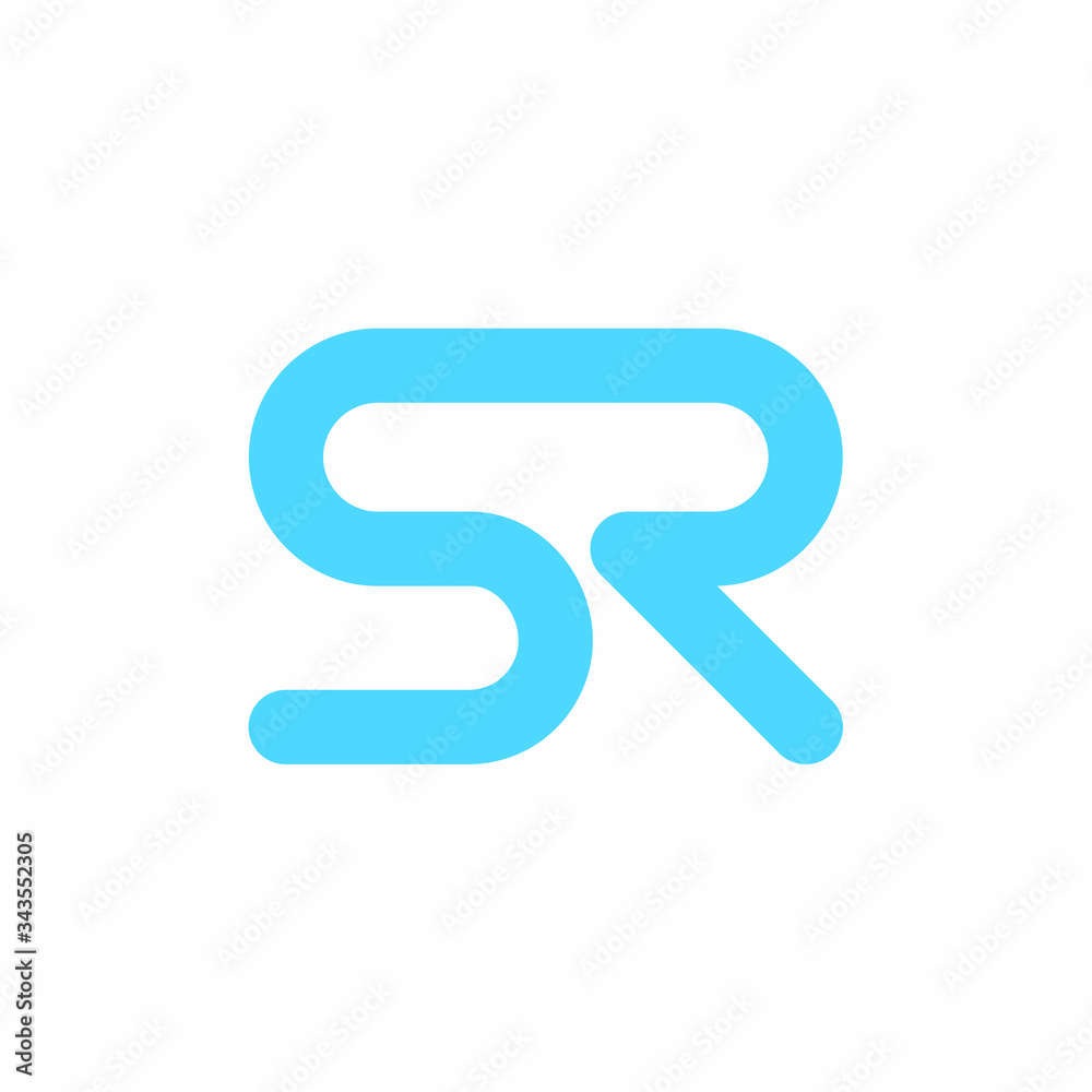 SR Rounded Linked Letter Initial Logo Design SR Rounded Linked Letter Initial Logo Design