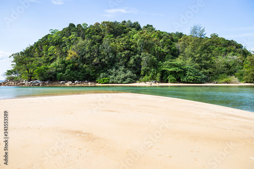 Green island, beach in south of Thailand, nature concept