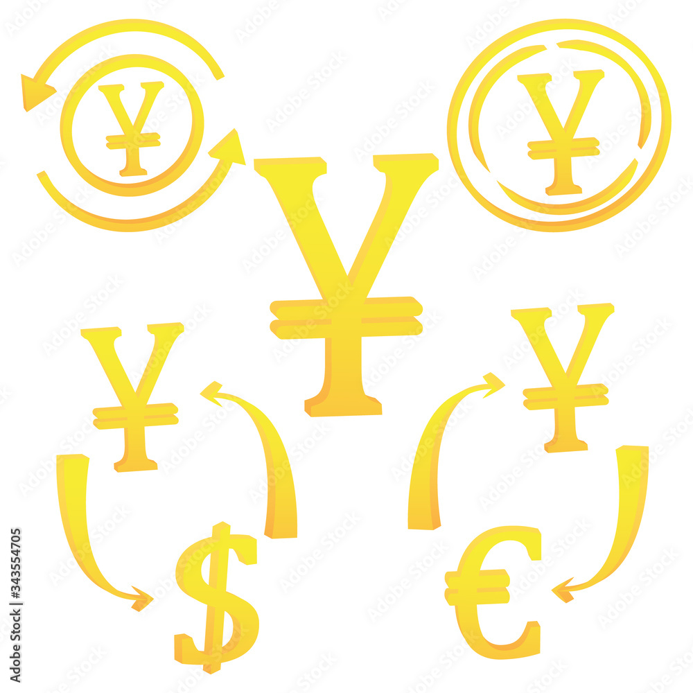 3D Japanese Yen, Currency Yen icon symbol