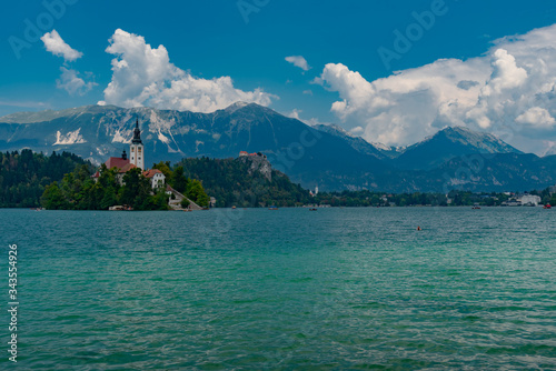 lakes and rivers in the woods alpine landscape of Slovenia