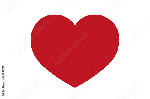 Free Download Red heart design icon flat. Valentine's Day sign, emblem isolated on white background - GFXLoad