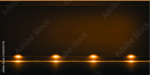 Background with glowing golden Lights. Beautiful banner design with glowing glittering lights 