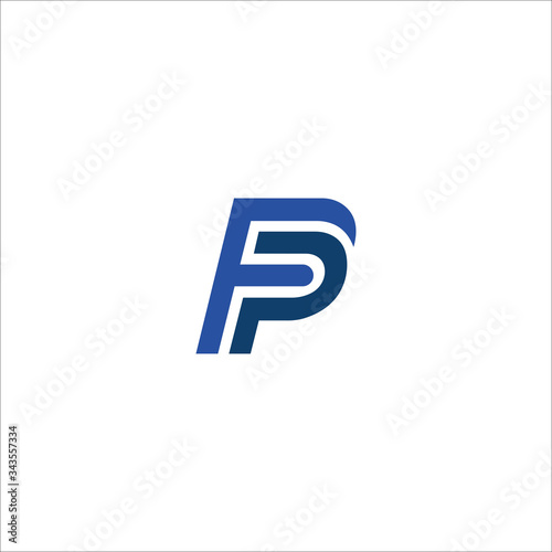 Initial letter fp or pf logo vector design template
