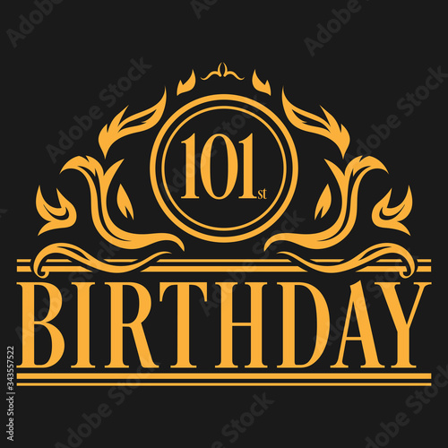 Luxury 101st Birthday Logo illustration vector photo