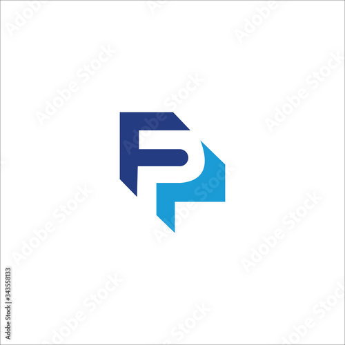 Initial letter fp logo or pf logo vector design template