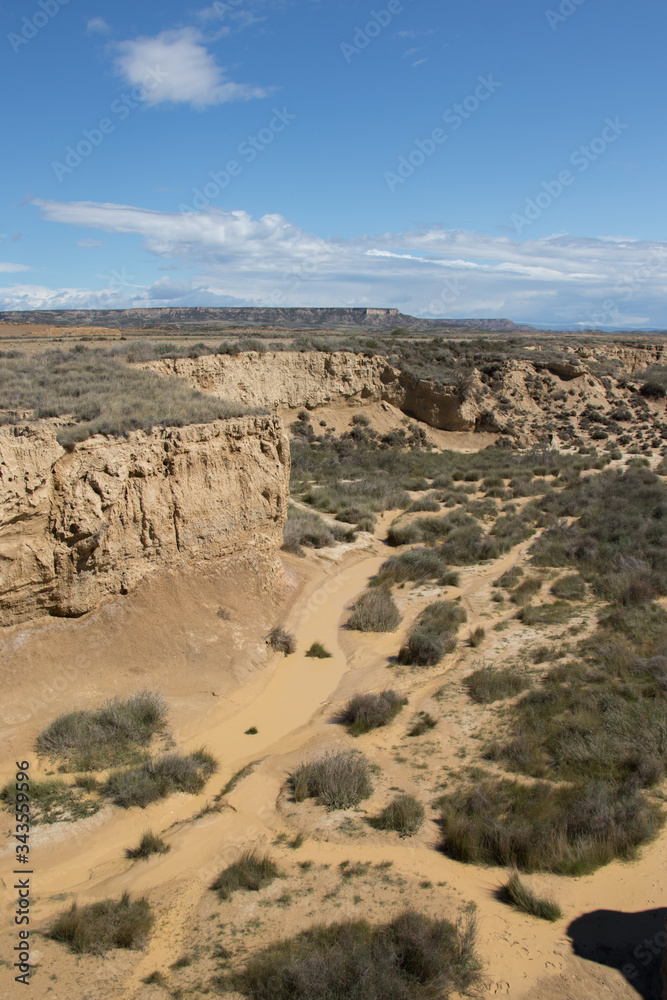 Sandy canyon in the middle of Tudela's Desert.