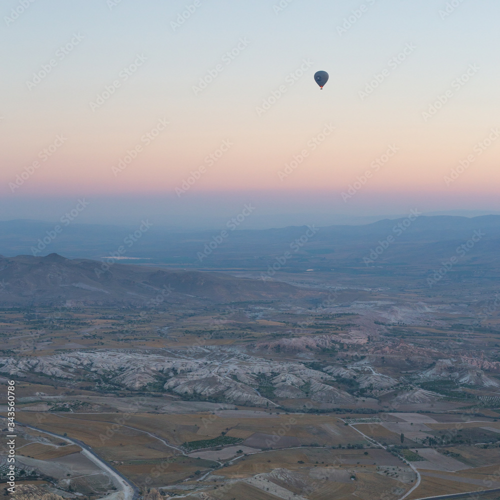 Shocking sunrise from hot air balloon in cappadocia