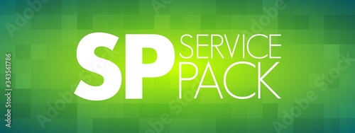 SP - Service Pack acronym, technology concept background