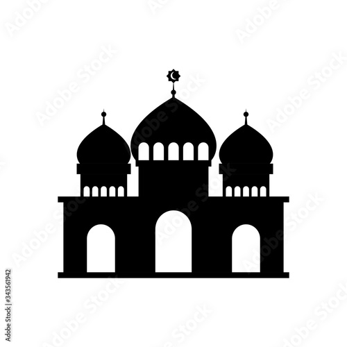 ramadan concept, islamic mosque icon, line style