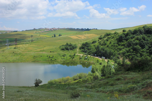 Fototapeta Naklejka Na Ścianę i Meble -  Azerbaijan. A beautiful lake near the village of Chukhuryurd.