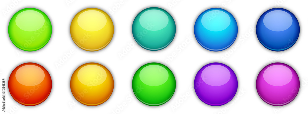Vector buttons isolated on white background.