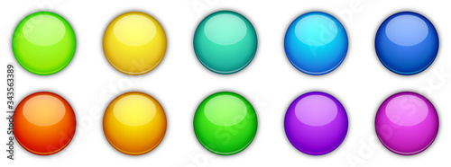 Vector buttons isolated on white background.