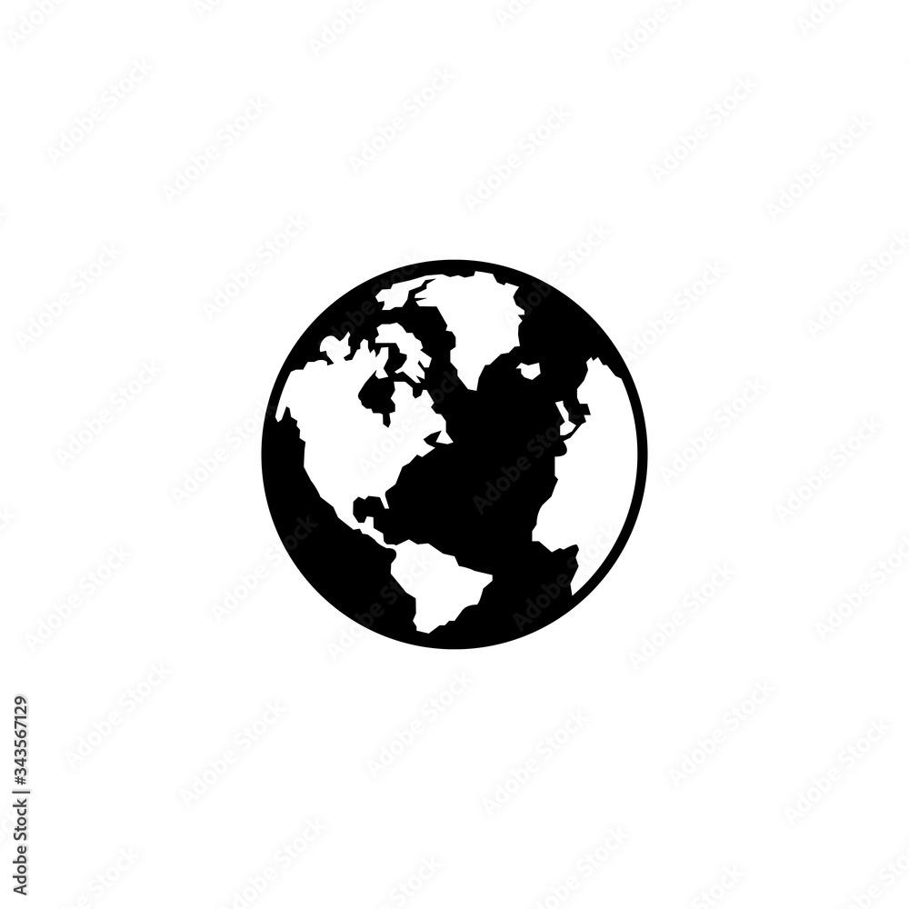 Earth sillhouette. Logo icon vector. Earth sillhouette. Logo icon vector.