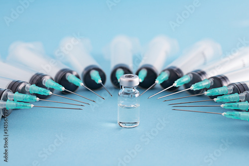 Vial and syringes