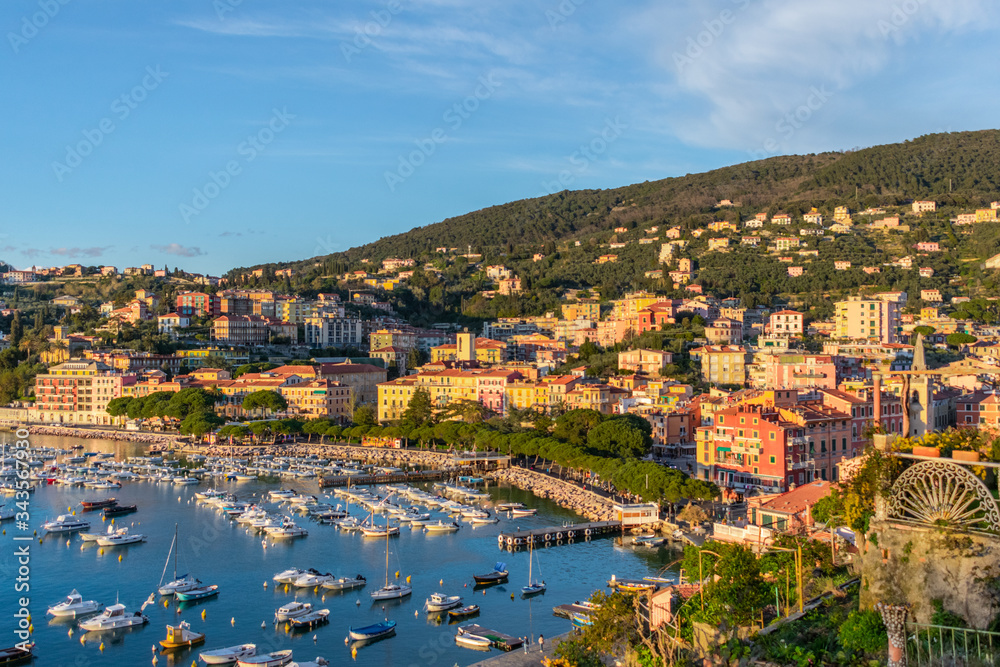panoramic view of the old town of cinque terre