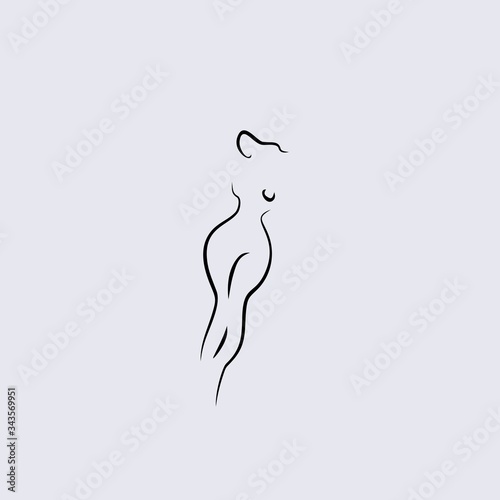 silhouette of a woman logo design line illustration
