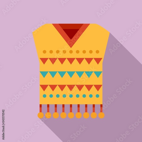 Mexican poncho icon. Flat illustration of mexican poncho vector icon for web design