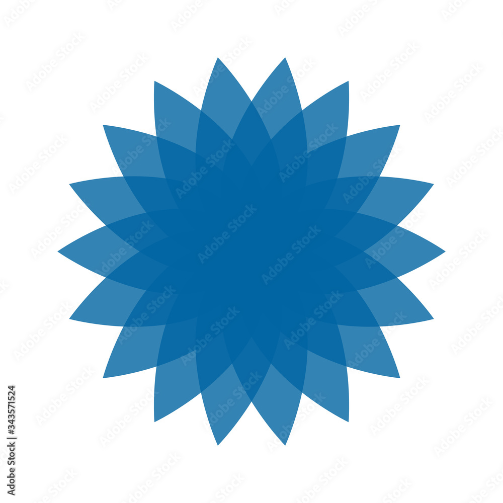 Light blue abstract geometric flower logo template. Business abstract icon isolated on white. Use for logo, sign, symbol, web, label, icon Light blue abstract geometric flower logo template. Business abstract icon isolated on white. Use for logo, sign, symbol, web, label, icon