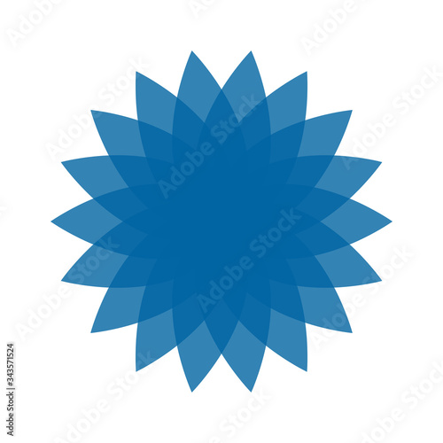 Light blue abstract geometric flower logo template. Business abstract icon isolated on white. Use for logo, sign, symbol, web, label, icon