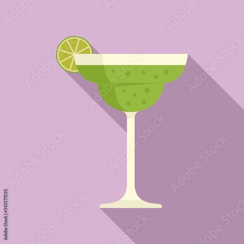 Tequila lime cocktail icon. Flat illustration of tequila lime cocktail vector icon for web design