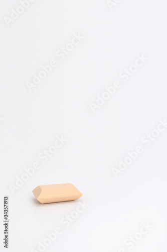 cream color soap in studio light on white background. Clipping Paths