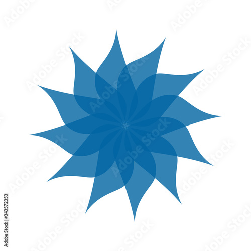 Light blue abstract geometric flower logo template. Business abstract icon isolated on white. Use for logo, sign, symbol, web, label, icon