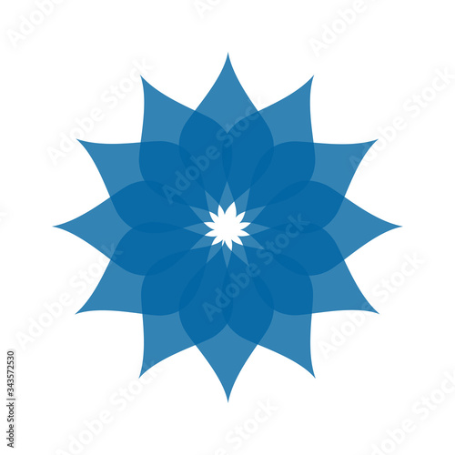 Light blue abstract geometric flower logo template. Business abstract icon isolated on white. Use for logo, sign, symbol, web, label, icon